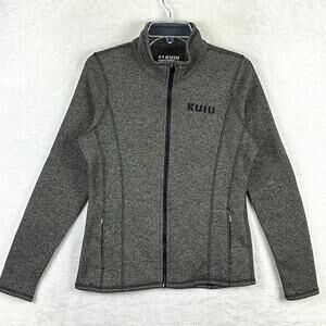 Kuiu Base Camp Full Zip Sweater Jacket Womens M Gray Black Outdoors Hiking